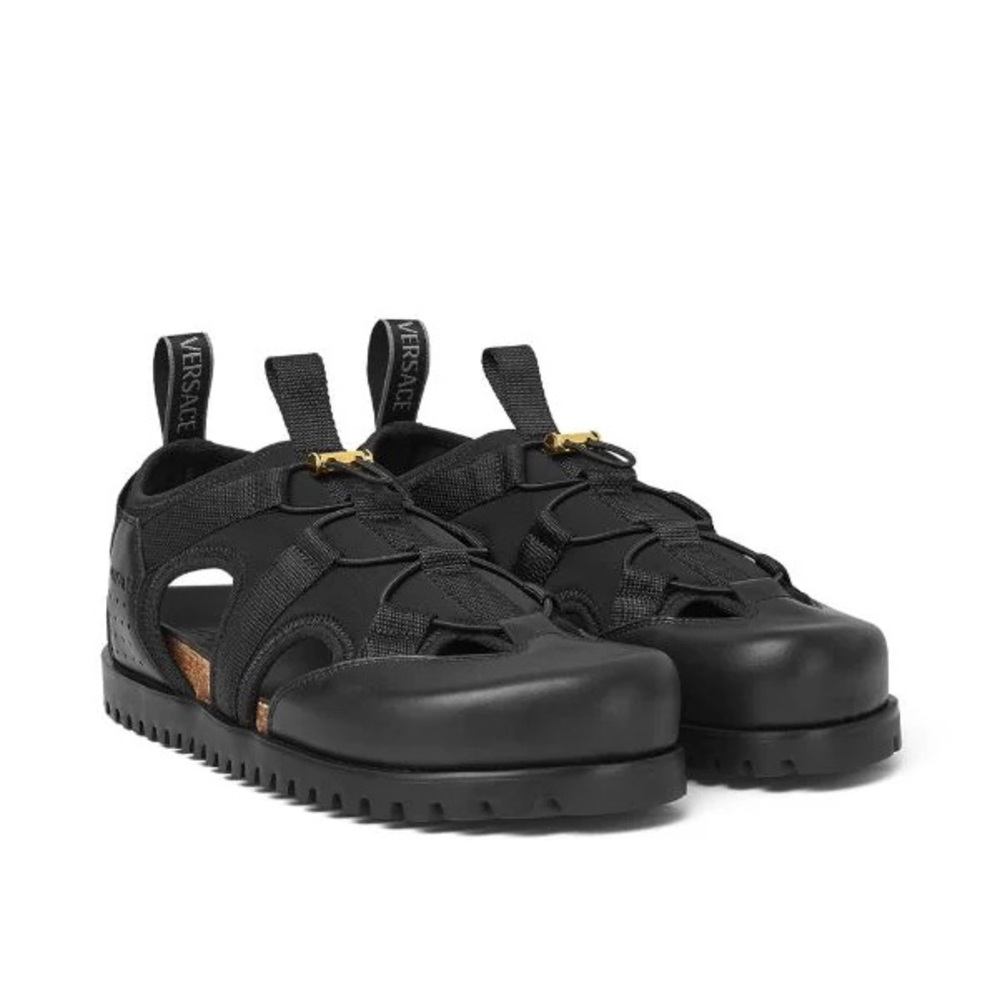 💯 - New Authentic Versace logo-debossed caged sandals